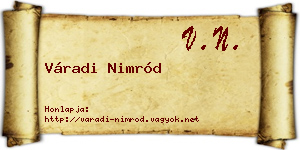 Váradi Nimród névjegykártya